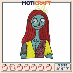 Horror sally art embroidery, sally plush doll​ ​embroidery