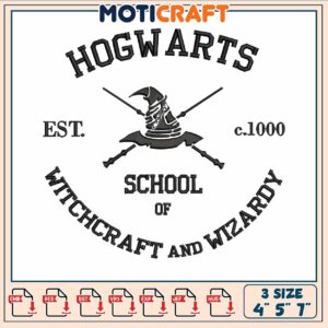 Hogwarts school design embroidery, schools of hogwarts​ embroidery