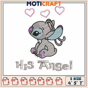 His angel design art embroidery, stitch angel​ embroidery