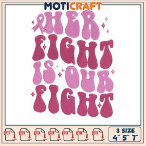 Her fight is our fight embroidery, hello kitty crocs​ embroidery
