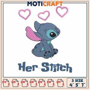 Her stitch design embroidery, stitches cartoon​ embroidery