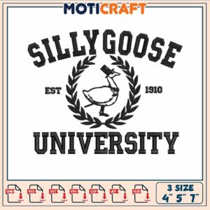 Goose university est 1910 embroidery, goose bumps series​ embroidery