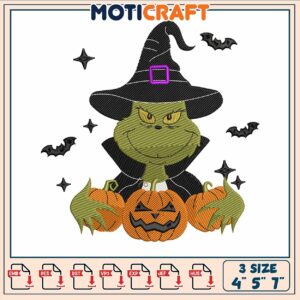 Grinch halloween embroidery, the grinch movie​​​ ​embroidery