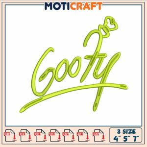 Goofy gold sign embroidery, is goofy a dog​ embroidery