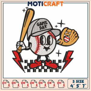 Gameday baseball embroidery, baseball face mask​ embroidery