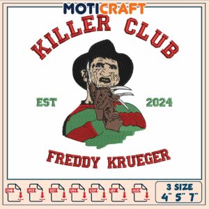 Freddy krueger embroidery, freddy krueger movies​​​​​​ ​embroidery