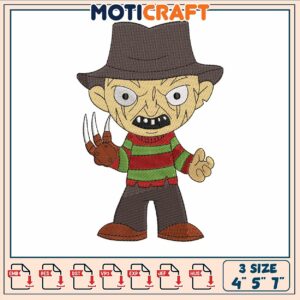 Freddy krueger chibi embroidery, freddy krueger costume​​​ ​embroidery