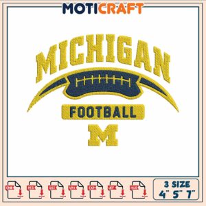 Football michigan logo embroidery, michigan football​ embroidery