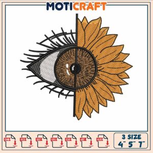 Flower eye embroidery, flower wall decor​​ embroidery