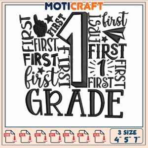 First grade design embroidery, first grade sight words​ embroidery