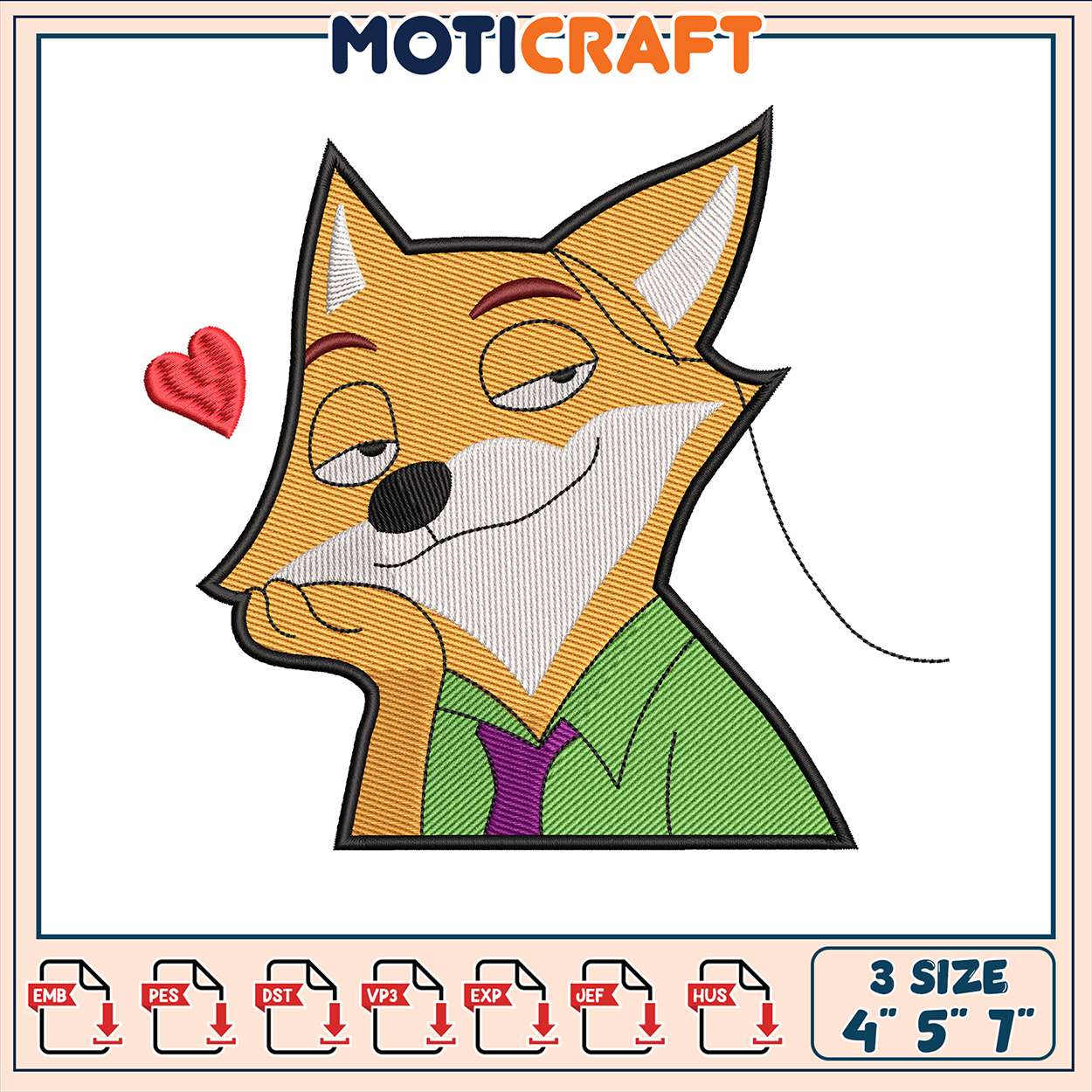 Finnick love design embroidery, finnick cartoon embroidery Finnick love design embroidery, finnick cartoon embroidery