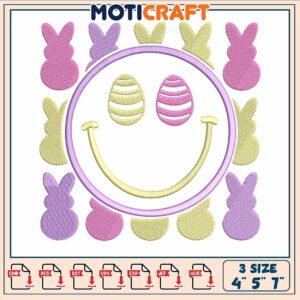Emotion smile easter embroidery, cartoon about emotions​ ​embroidery