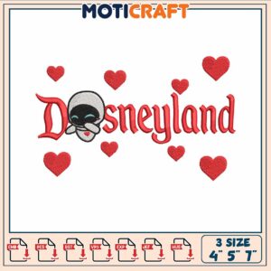 Eve love disneyland embroidery, cartoon eve​​ embroidery