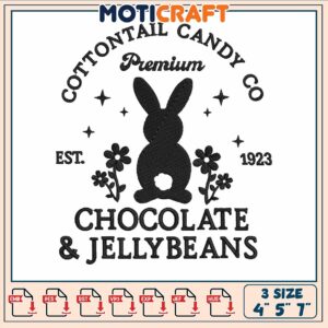 Easter chocolate embroidery, easter bunny cartoon​ ​embroidery