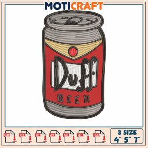 Duff beer art embroidery, duff beer simpsons​​​ embroidery