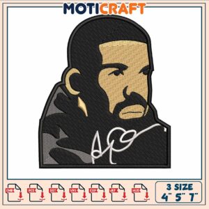 Drake meme face design embroidery, drake mem​​ embroidery