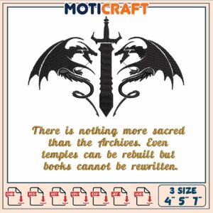 Dragon sword embroidery, fourth wing book 3​ embroidery