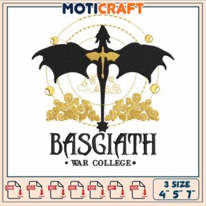 Dragon basgiath gold embroidery, xaden fourth wing​​ embroidery