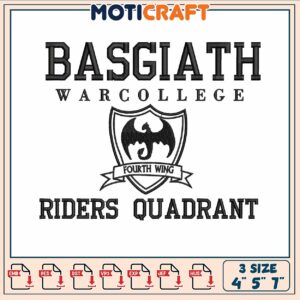 Dragon basgiath rider embroidery, fourth wing wiki​ embroidery