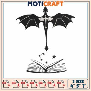 Dragon basgiath book embroidery, fourth wing cast​​​ embroidery