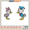 Donald daisy kiss embroidery, donald duck cartoon​​​ embroidery