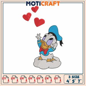 Donald duck baby design embroidery, donald duck​​​ embroidery
