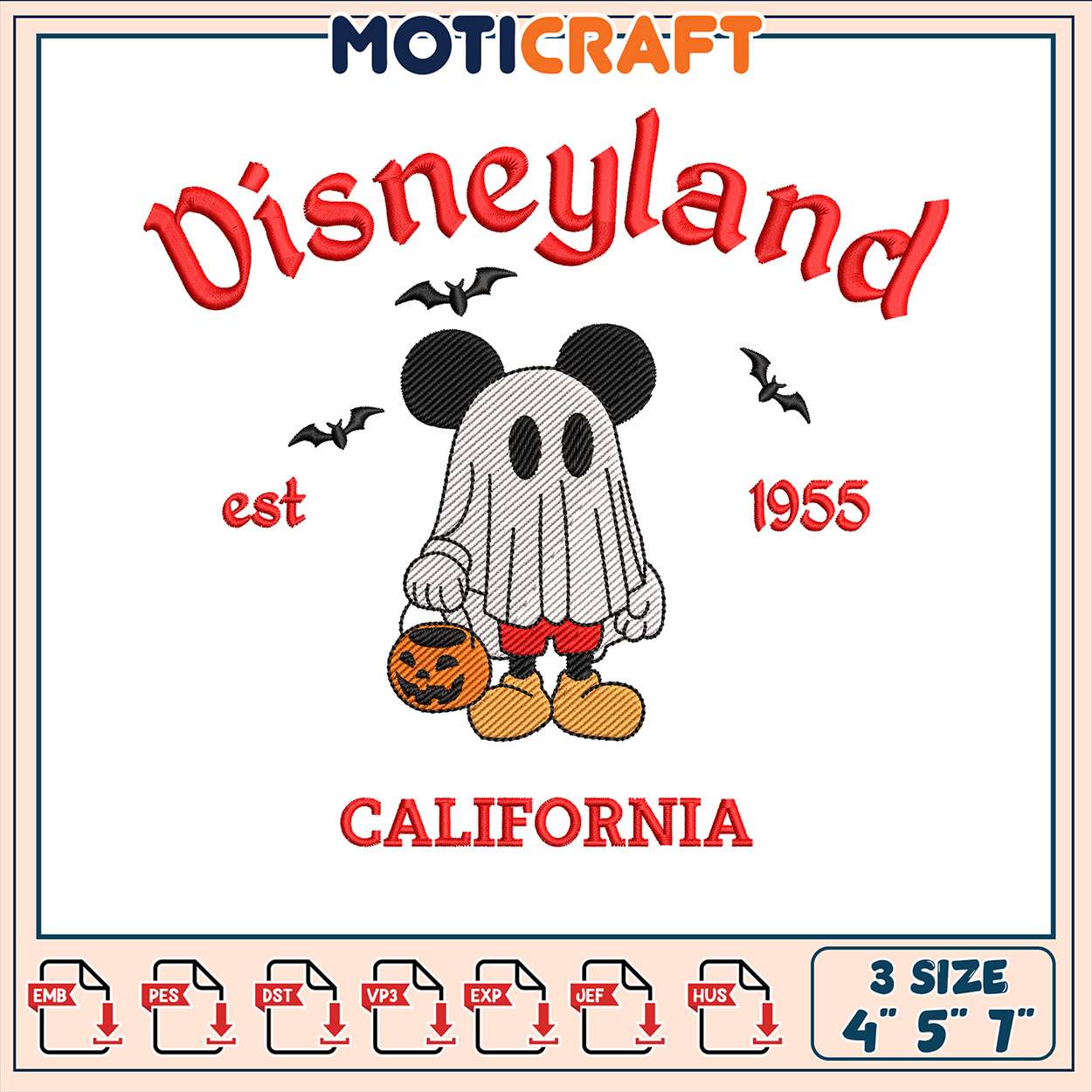 Disneyland est red embroidery, mickey mouse drawing embroidery Disneyland est red embroidery, mickey mouse drawing embroidery
