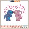 Disney stitch couple embroidery, angel lilo and stitch​ embroidery