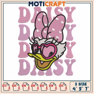 Daisy duck disney love embroidery, daisy duck face​ embroidery