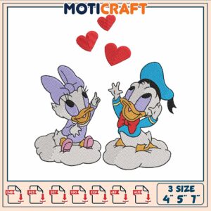 Daisy and donald baby embroidery, donald duck​ embroidery