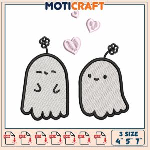 Cute ghost design embroidery, ghost clip art​ ​embroidery