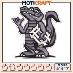 Crocodile mascot art embroidery, crocodile mascot costume embroidery