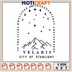 City of star light embroidery, city of stars​ embroidery
