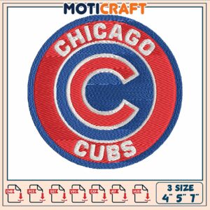 Chicago cub design embroidery, baseball game chicago​​ embroidery