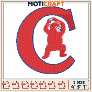 Chicago cub bear embroidery, chicago baseball teams​ embroidery