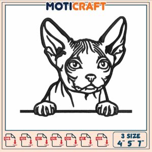 Cat cute embroidery, minskin cat​ embroidery, minskin cats​ embroidery