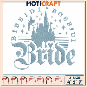 Castle bridge art embroidery, disney world castle​​ embroidery