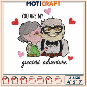 Carl fredricksen love embroidery, carl fredricksen up​ embroidery