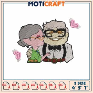 Carl fredricksen and wife embroidery, carl fredricksen​ embroidery
