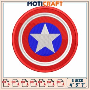 Captain america shield embroidery, comic captain america​​​ embroidery