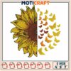 Butterfly sunflower embroidery, sunflower decorations​ embroidery