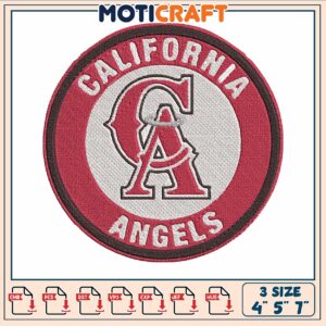 California angel in logo embroidery, california angels​​​​ embroidery