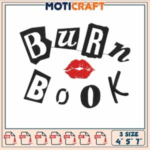 Burn book embroidery, burn book mean girls​ ​embroidery