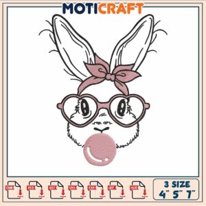 Bunny design embroidery, bunny cartoon​​​​​​​ ​embroidery