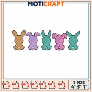 Bunny easter embroidery, cartoon bunny​​​​​​​​ ​embroidery
