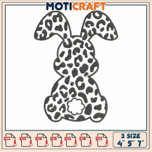 Bunny black white embroidery, cartoons with bunnies​​ ​embroidery