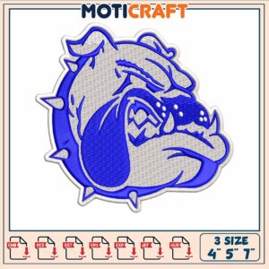 Bull dog is angry embroidery, burke bulldog​ embroidery