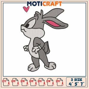 Bugs bunny love cartoon embroidery, bad bunny​​​ embroidery