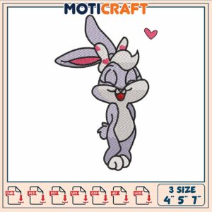 Bugs bunny cartoon embroidery, easter bunny​​ embroidery
