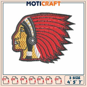 Boston red head embroidery, american indian​ ​embroidery